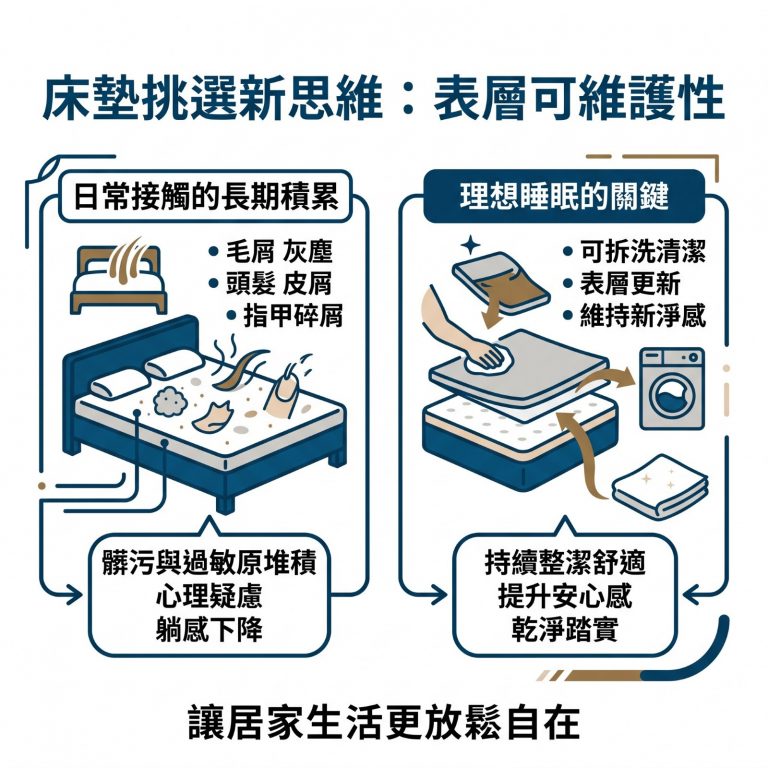 大漢家具提供獨立筒床墊表布更換服務,讓你不用擔心表面灰塵